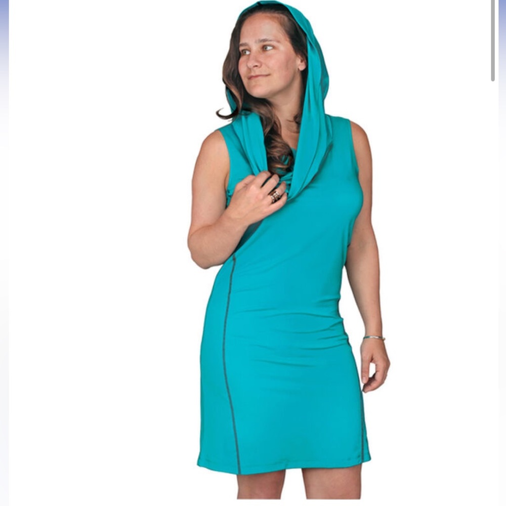 BlackTip Sea Siren UPF 30+ 5 Way Sleeveless Activewear Dress coverup cowl neck S